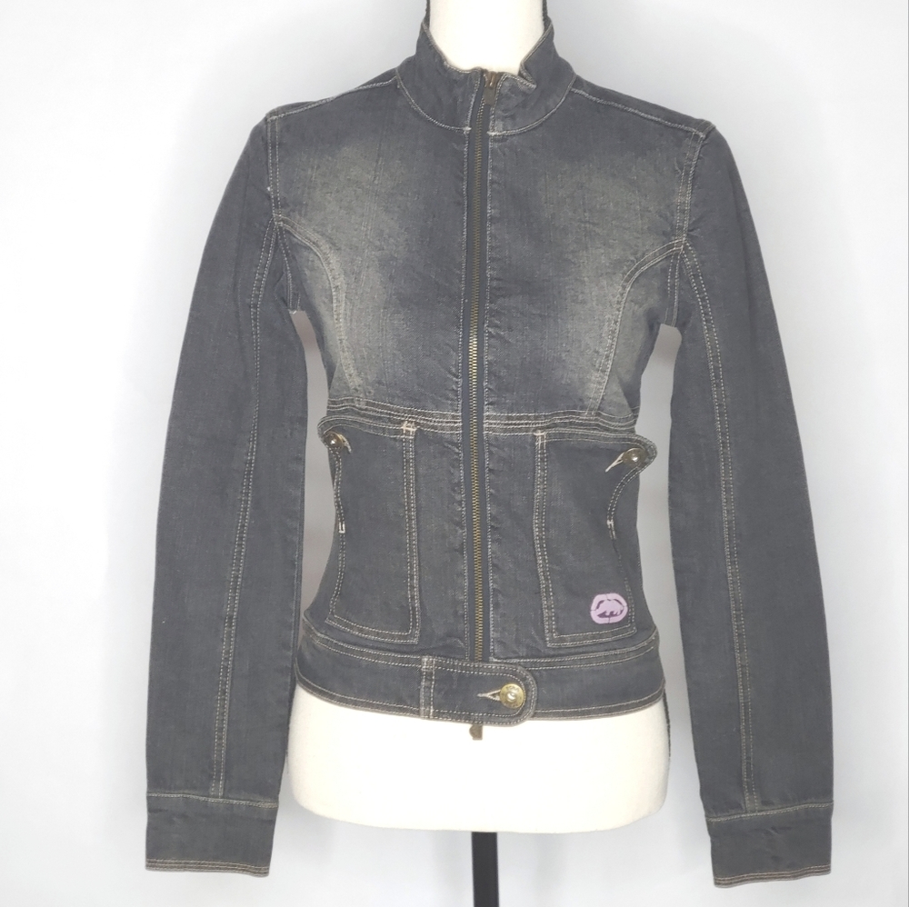 Ecko Red | Dark Wash Denim Jacket Graphic On Back